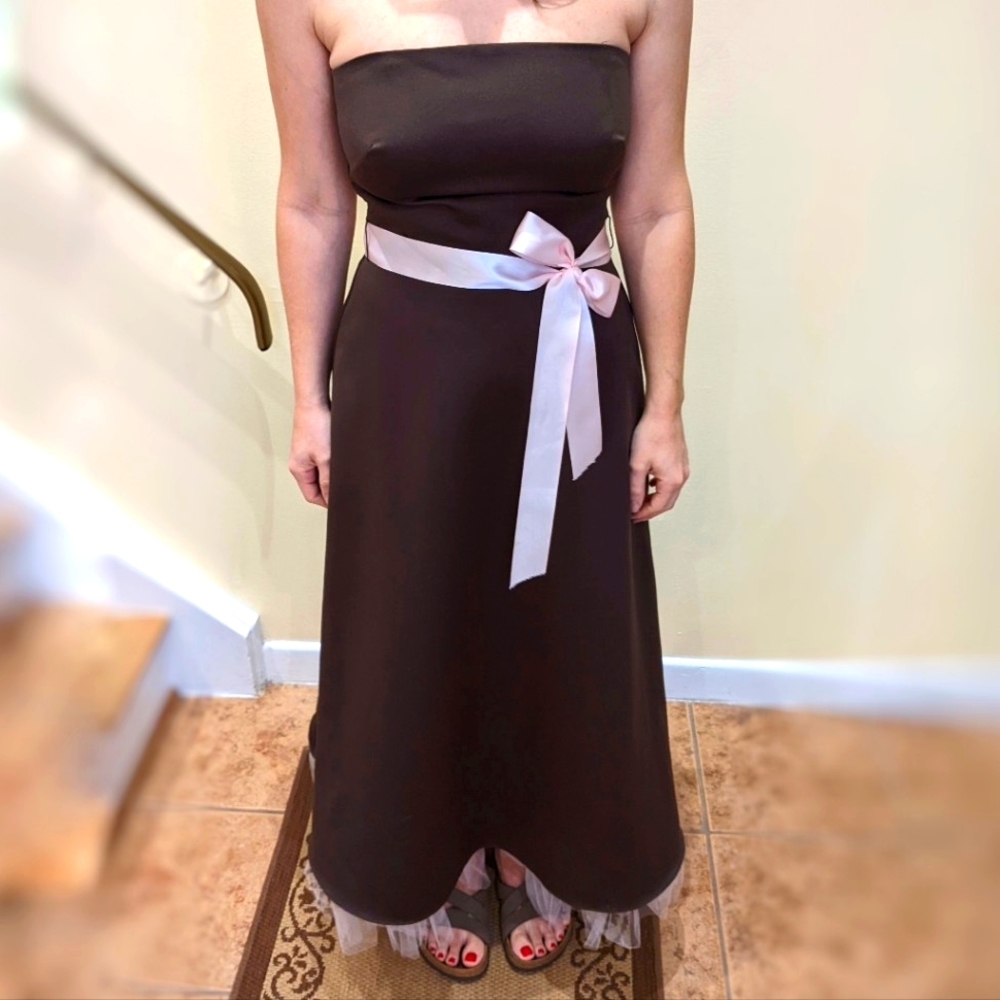 COPY - COPY - Satin midi dress brown